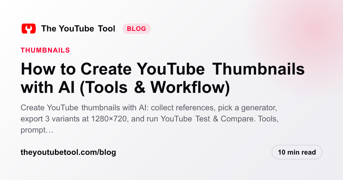 How to Create YouTube Thumbnails with AI (Tools & Workflow) | The ...
