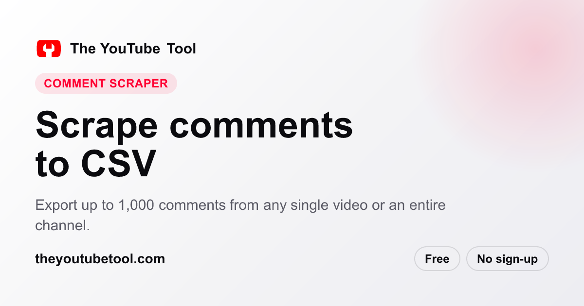 YouTube Comment Scraper — Scrape Video & Channel Comments to CSV | The ...